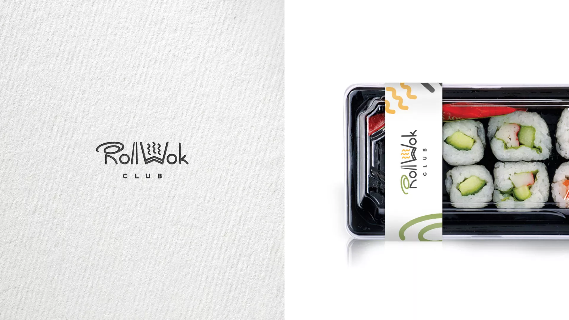 Разработка наклеек для суши-бара «Roll Wok Club» в Кудымкаре